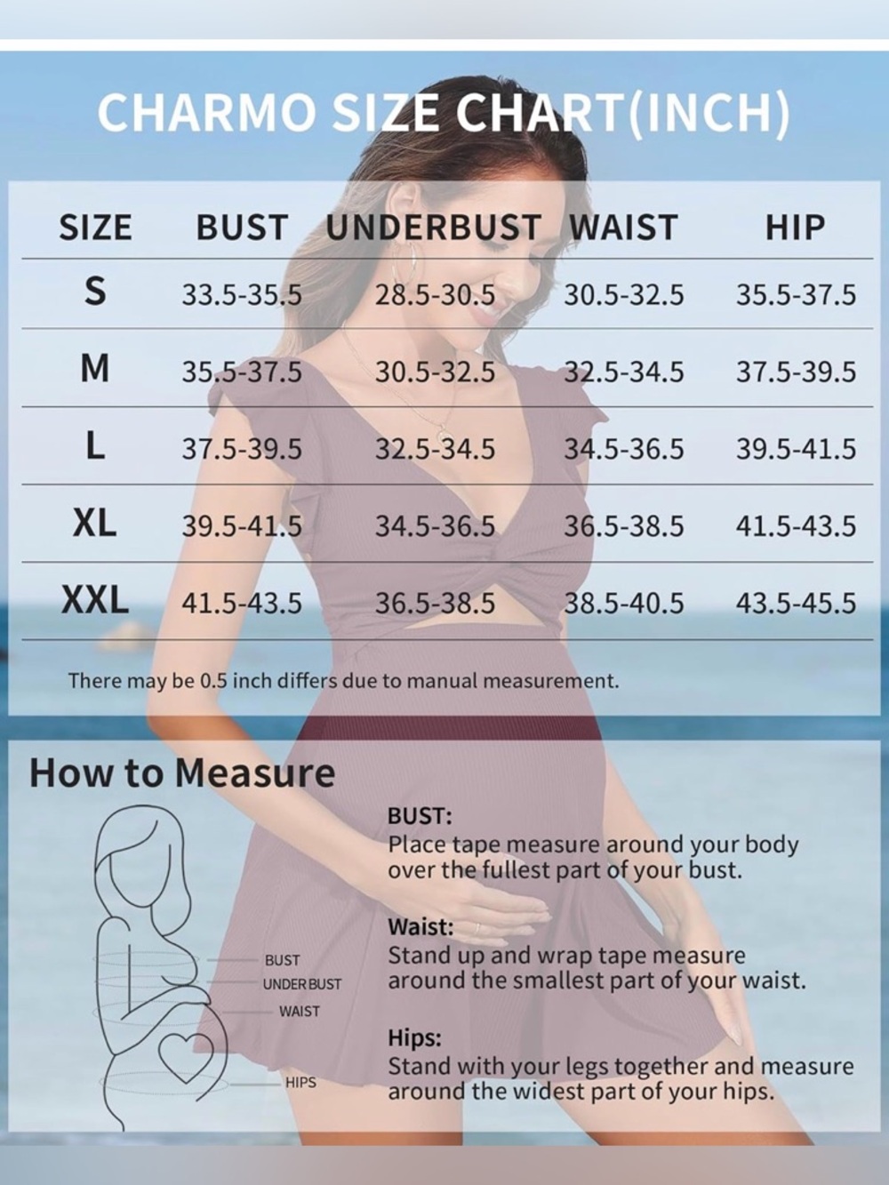 Red Maternity One-Piece Swim Dress with Twist Front - Picture 11 of 11